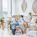 Plaid polaire personnalisé avec photo et texte, cadeau d'anniversaire ou de fête des mères pour la famille