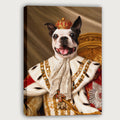 Custom Royal King Pet Portrait Canvas, Personalized Dog Renaissance Royal Robe Unframed Canvas Wall Art, Pet Lover Gift