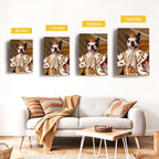 Custom Royal King Pet Portrait Canvas, Personalized Dog Renaissance Royal Robe Unframed Canvas Wall Art, Pet Lover Gift