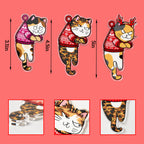 Personalized Hanging Cat Cutout Acrylic Ornament - Have Yourself A Meowy Little Christmas
