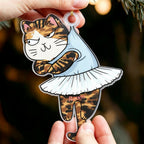 Personalized Hanging Cat Cutout Acrylic Ornament - Have Yourself A Meowy Little Christmas