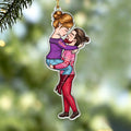 Personalized Couple Christmas Ornament – Winter Hugging Pose Acrylic Gift for couple
