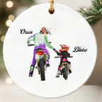 Personalized Dirt Bikes ornament for children and dad, Dirt Bikes Christmas ornament