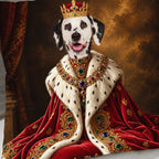 Personalized Royal Pet Portrait Pillow Cover-Custom Pet Photo Cushion-Gift for Dog & Cat Lovers