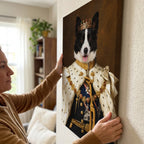 Custom Royal King Dog Portrait Unframed Canvas Print, Personalized Pet Wall Decor, Funny Pet Gift