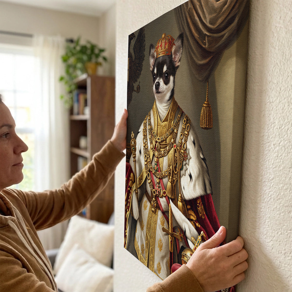 Custom Royal Emperor Dog Portrait Unframed Canvas Print, Personalized Renaissance Pet Wall Art, Unique Gift for Dog Lovers