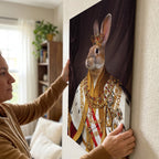 Custom Royal King Rabbit Portrait Unframed Canvas Print, Personalized Renaissance Pet Wall Art, Unique Pet Lover Gift