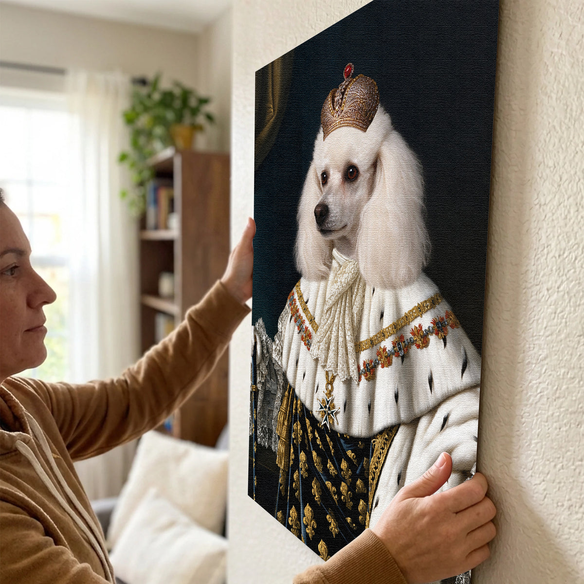Personalized Vintage Dog Portrait Unframed Canvas Wall Art, Custom Aristocratic Royal Pet Painting Canvas, Gift for Pet lover