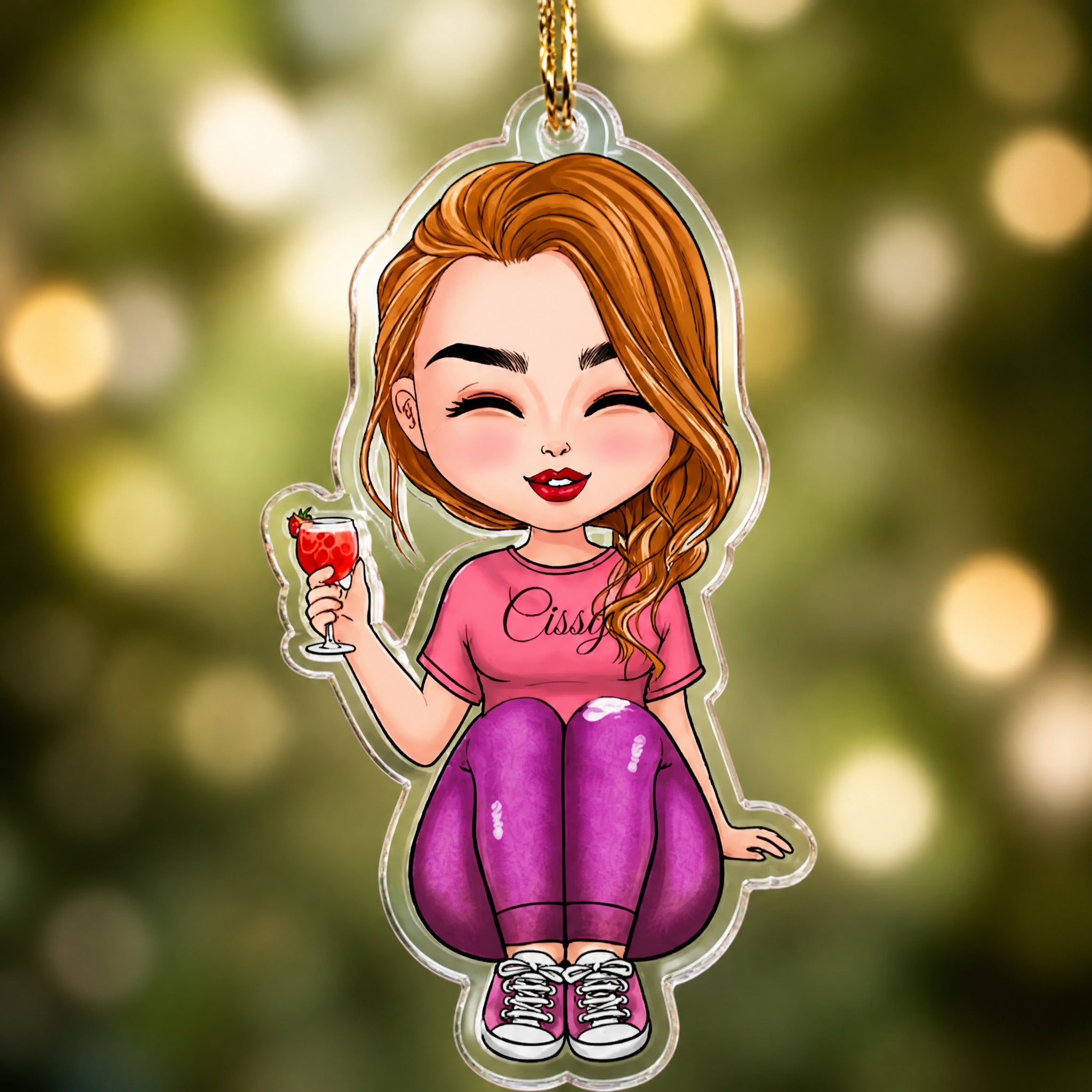 Personalized Beauty Girl Acrylic Ornament - Custom Christmas Gift For Best Friend, Girl Keepsake