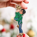 Personalized Couple Kissing Acrylic Ornament - Christmas Gift For Couple, Romantic Lovers Keepsake