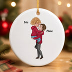 Custom  Kissing Couple Ceramic Ornament - Personalized Christmas Gift For Romantic Couple Anniversary Gift