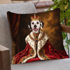 Personalized Royal Pet Portrait Pillow Cover-Custom Pet Photo Cushion-Gift for Dog & Cat Lovers