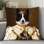 Custom Royal Pet Portrait Pillow Cover – Personalized Renaissance Dog & Cat Cushion Case