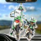 Personalized Christmas Ornament for Motocross Lovers - Dad and Child Dirt Bike Gift