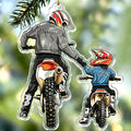 Personalized Christmas Ornament for Motocross Lovers - Dad and Child Dirt Bike Gift