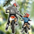 Personalized Christmas Ornament for Motocross Lovers - Dad and Child Dirt Bike Gift