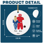 Custom Football Couple Ceramic Ornament - Personalized Christmas Gift For Football Sports Couple Fan
