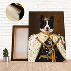Custom Royal King Dog Portrait Unframed Canvas Print, Personalized Pet Wall Decor, Funny Pet Gift