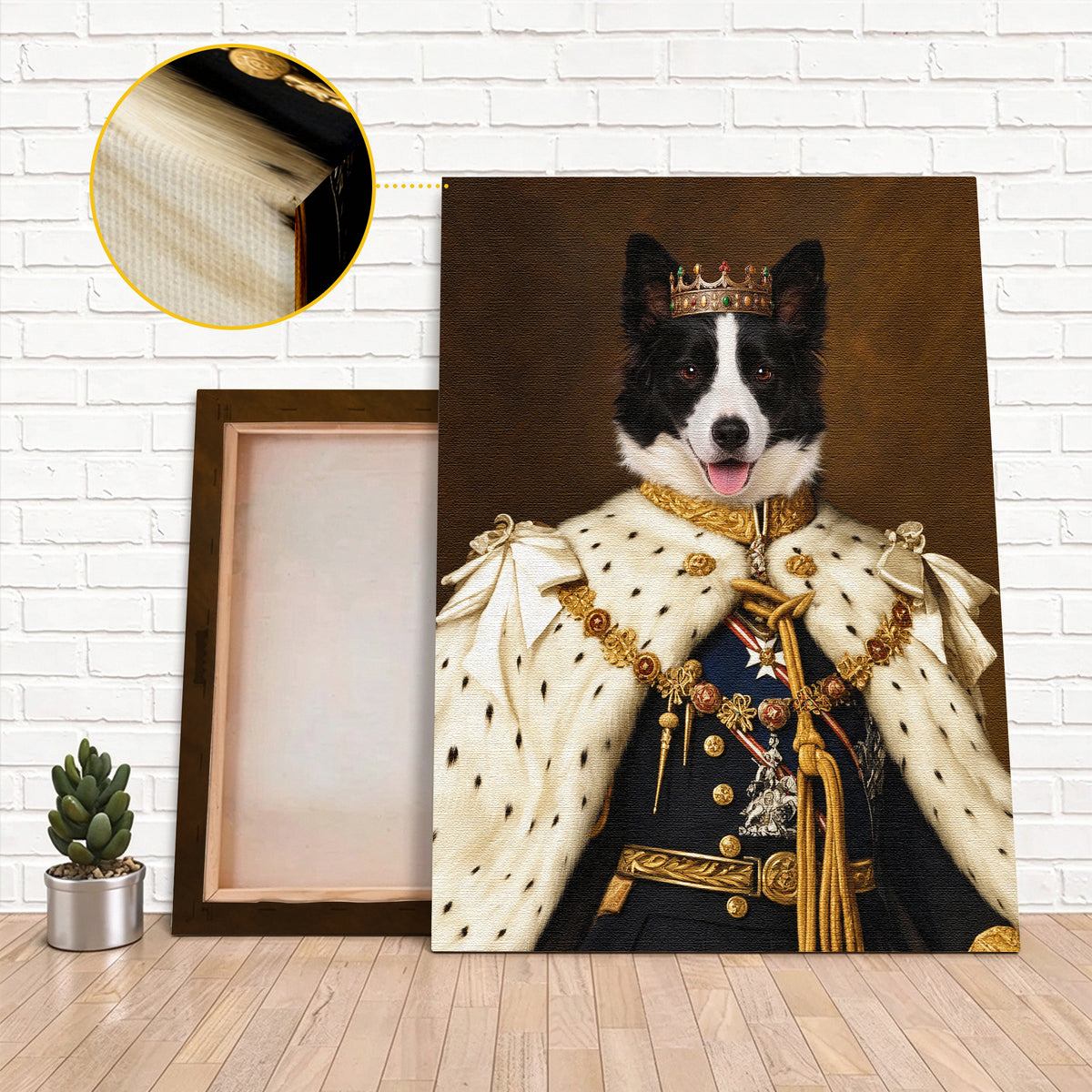 Custom Royal King Dog Portrait Unframed Canvas Print, Personalized Pet Wall Decor, Funny Pet Gift