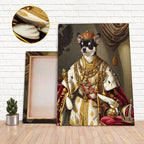 Custom Royal Emperor Dog Portrait Unframed Canvas Print, Personalized Renaissance Pet Wall Art, Unique Gift for Dog Lovers