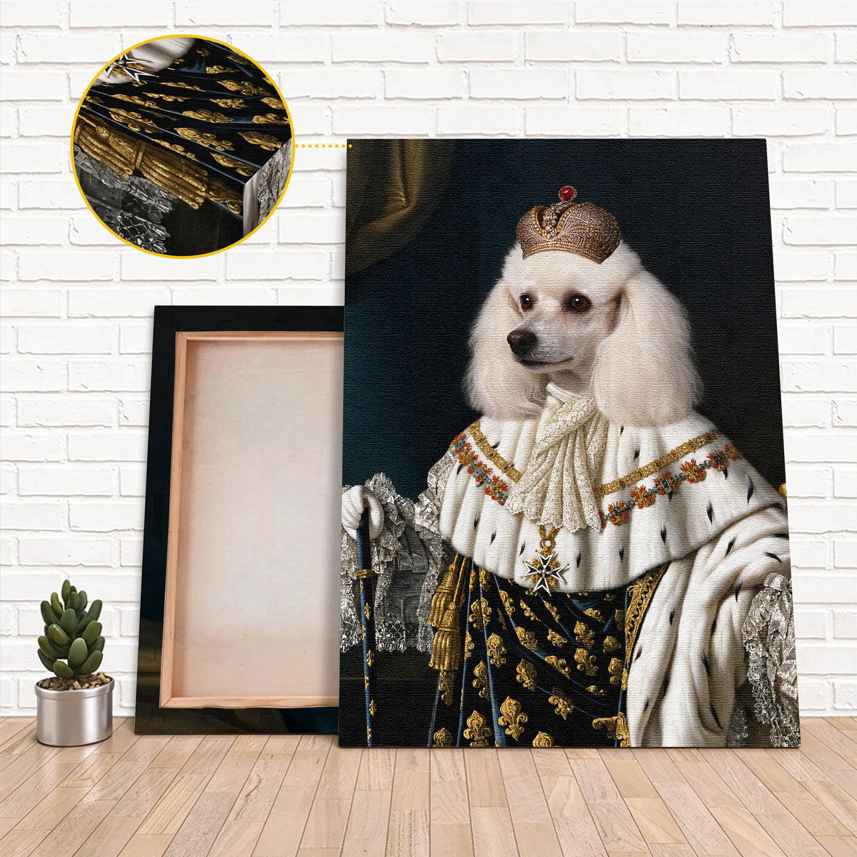 Personalized Vintage Dog Portrait Unframed Canvas Wall Art, Custom Aristocratic Royal Pet Painting Canvas, Gift for Pet lover