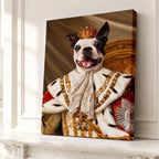 Custom Royal King Pet Portrait Canvas, Personalized Dog Renaissance Royal Robe Unframed Canvas Wall Art, Pet Lover Gift