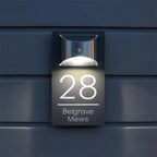 Personalized House Sign Solar Light Door Number Plaque Matt Black