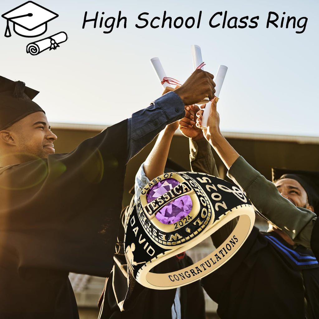 Class of 2026 Graduation Custom Birthstone Class Ring Mementos Graduate Gift