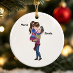 Custom  Kissing Couple Ceramic Ornament - Personalized Christmas Gift For Romantic Couple Anniversary Gift