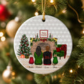 Personalized Family Ceramic Ornament - Christmas Gift For Whole Family With Cats Pet Keepsake