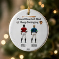 Custom Dad And Son Ceramic Ornament - Personalized Christmas Gift For Proud Baseball Family