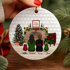 Personalized Family Ceramic Ornament - Christmas Gift For Whole Family With Cats Pet Keepsake