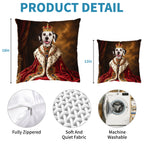 Personalized Royal Pet Portrait Pillow Cover-Custom Pet Photo Cushion-Gift for Dog & Cat Lovers