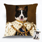 Custom Royal Pet Portrait Pillow Cover – Personalized Renaissance Dog & Cat Cushion Case