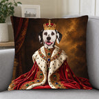 Personalized Royal Pet Portrait Pillow Cover-Custom Pet Photo Cushion-Gift for Dog & Cat Lovers