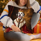 Personalized Royal Pet Portrait Pillow Cover-Custom Pet Photo Cushion-Gift for Dog & Cat Lovers