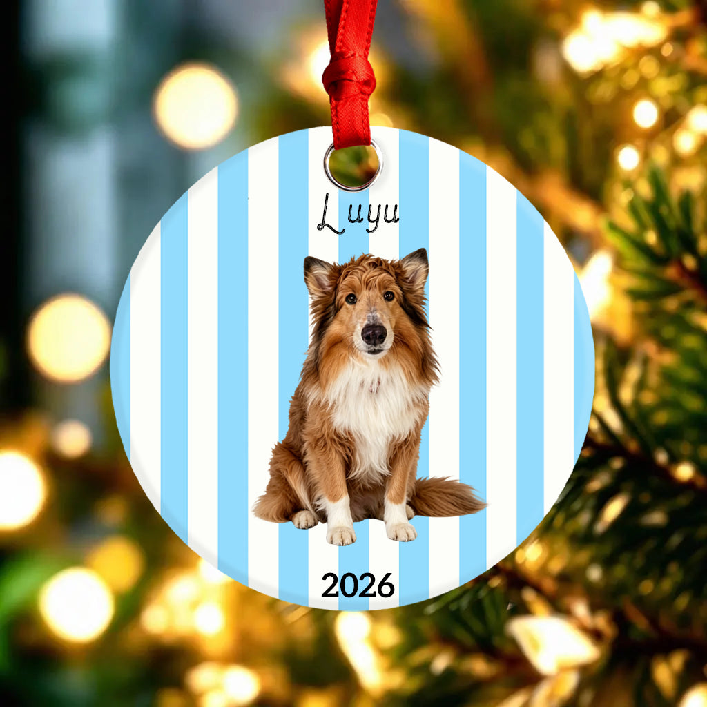 Personalized Pet Photo Christmas Ornament Gift For Dog Cat Mom,Dad,Pet Lovers