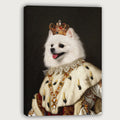 Custom Royal Queen Pet Portrait Canvas, Personalized Dog Noble Crown Fur Robe Unframed Canvas Wall Decor