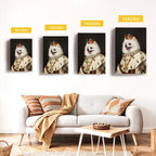 Custom Royal Queen Pet Portrait Canvas, Personalized Dog Noble Crown Fur Robe Unframed Canvas Wall Decor