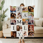 Personalized 14 Family Photo Blankets Home Decor Gift For Mother's,Father's ,Christmas Day