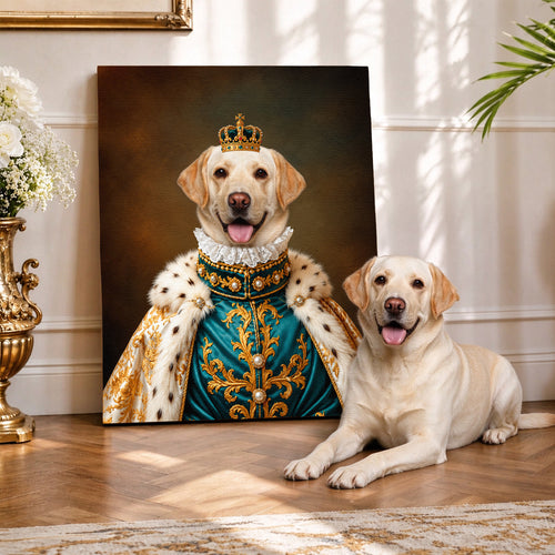 Custom Pet Dog&Cat Photo Portrait Canvas Wall Art For Pet Parents