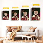 Custom Royal King Cat Portrait Unframed Canvas Print, Personalized Renaissance Pet Wall Art, Unique Pet Lover Gift