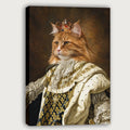 Custom Renaissance Monarch Cat Portrait Unframed Canvas Wall Art, Personalized Regal Pet Painting, Pet Owner Gift