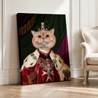 Custom Royal King Cat Portrait Unframed Canvas Print, Personalized Renaissance Pet Wall Art, Unique Pet Lover Gift