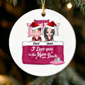 Custom Couple in Bed Christmas Ornament - Personalized "I Love You to the Moon and Back" Gift for couple
