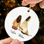 Personalized Girl and Horse Ornament - Custom Name Chirstmas Gift for Horse Lover