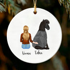 Personalized Girl and Horse Ornament - Custom Name Chirstmas Gift for Horse Lover
