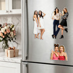Custom Best Friend Photo Fridge Magnet - Personalized BFF Duo Cutout, Friendship Gift, Kitchen Decor