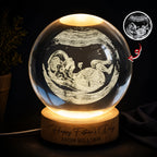 The Moment You Became Dad-Custom Photo Crystal Ball LED Night Light For Happy Father's Day Gift