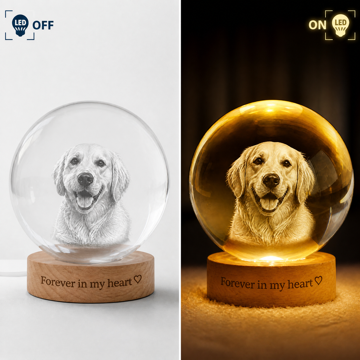 Personalized Pet Memorial Night Light Pet Memorial Sympathy Gifts For Dogs, Cats